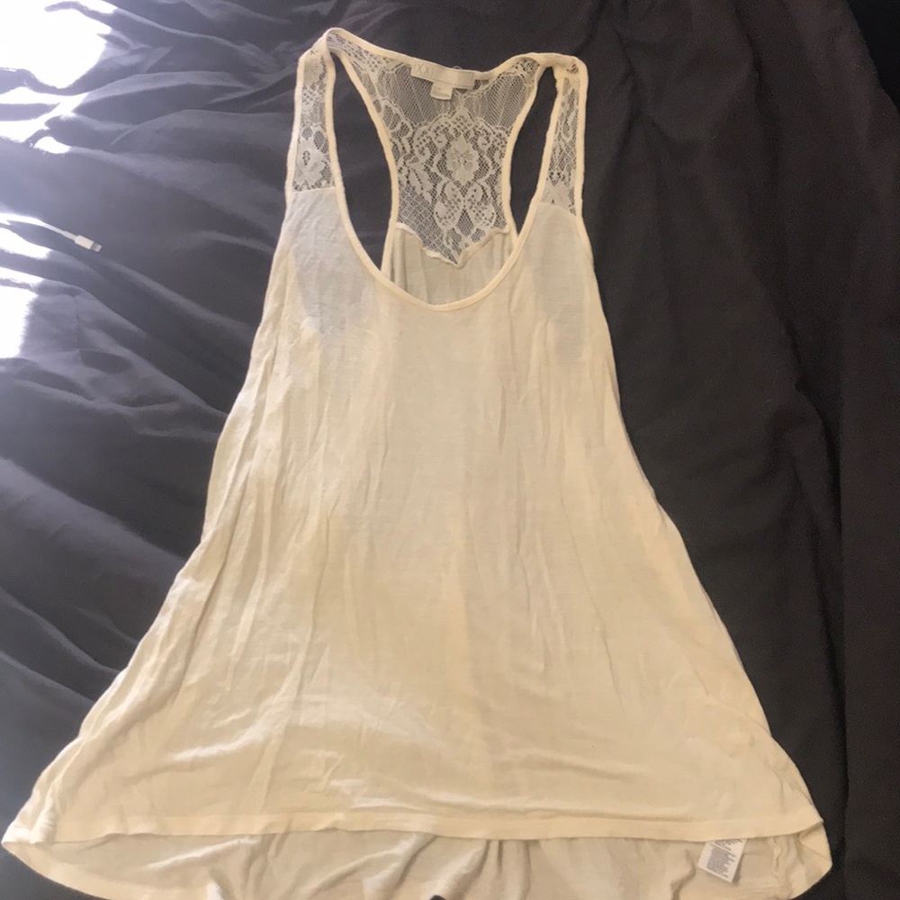 Creme colored lace tank top